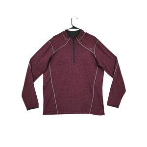 SODO 1/4 Zip Pullover XL Mens Burgundy Heathered Solux Performance Active Top